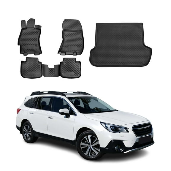 Custom Floor Mats & Cargo Liners for Subaru Outback 2015-2019 Black 5 Pcs
