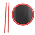 thumbnail image 1 of Almohadilla de batería de 12 pulgadas para entrenamiento de percusión, de fibra de carbono, antideslizante, con baquetas (rojas), 1 of 14