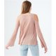 thumbnail image 2 of Aeropostale Blusa de punto con hombros descubiertos para mujer, rosa, XS Aeropostale Tejer, 2 of 2