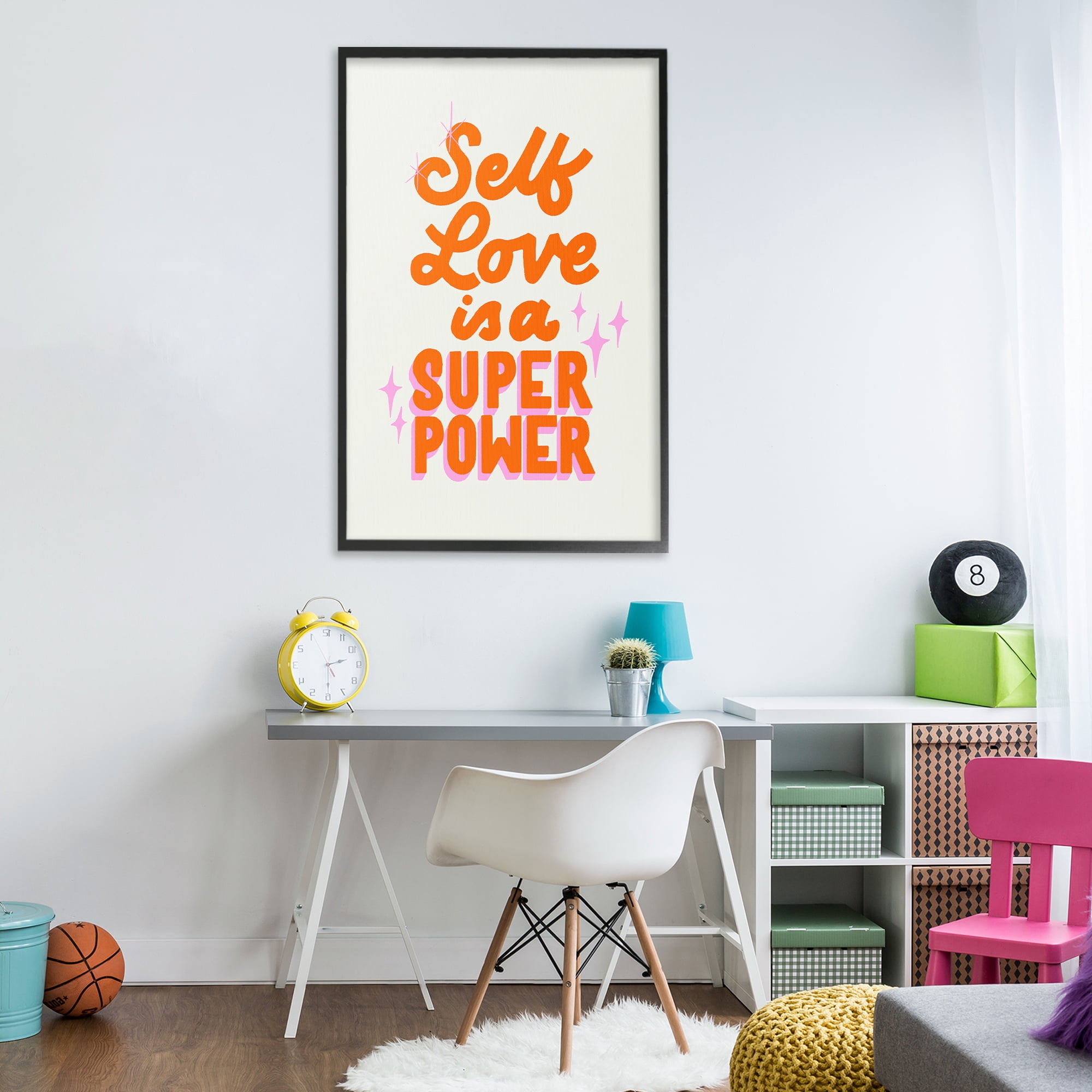 Stupell Industries Self Love Is Superpower Black Framed Giclee Art, design by Indira Prieto | IndySign