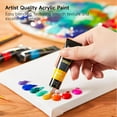 thumbnail image 6 of 47 Pack Acrylic Paint Set, Shuttle Art 15 Colors (12ml Each, 2Pack) Acrylic Paint with 10 Brushes Painting Canvas Knife Palette Sponge, Complete Gift Set for Kids, Adults Painting Canvas, 6 of 10