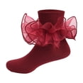 thumbnail image 1 of Toddler Baby Girls Ruffle Socks Double Lace Frilly Socks Ankle Socks, 1 of 4