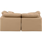 Meridian Furniture Indulge 140 Vegan Leather Modular Sofa in Tan