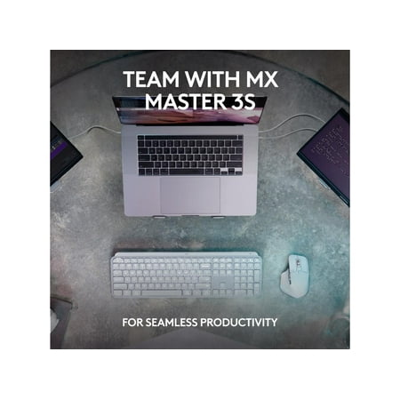 Logitech - MX Keys S Advanced Full-size Wireless Scissor Keyboard with Backlit keys - Black