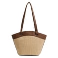 thumbnail image 1 of Bolso de Mano Tejido de Paja Wdftyju para Mujer Vintage de Hombro Marrón, 1 of 9