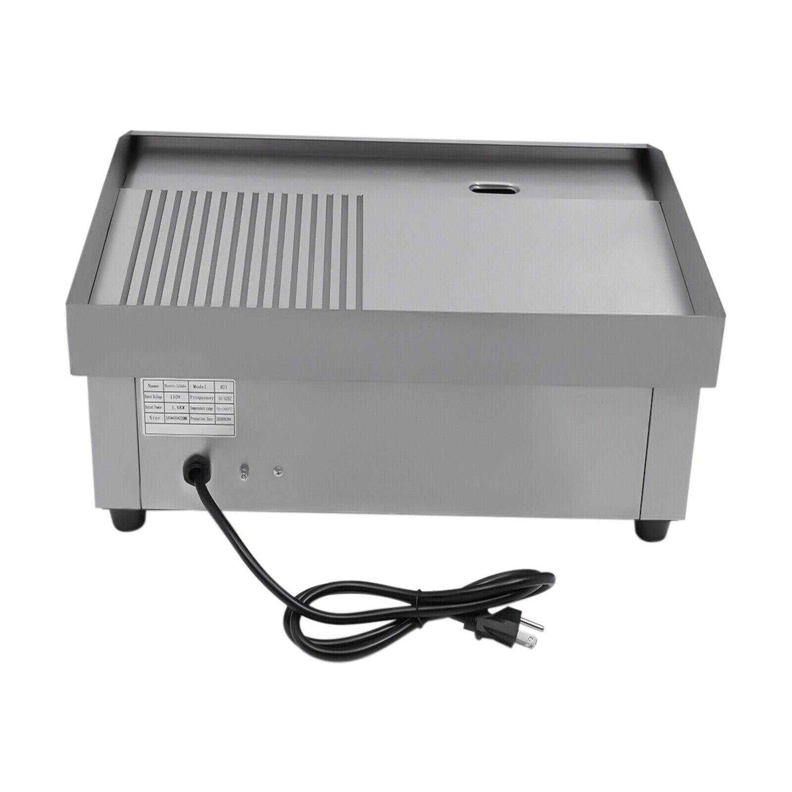 Costway 22'' Commercial Electric Griddle 110V 2000W Flat Top Countertop Grill 122°F-572°F