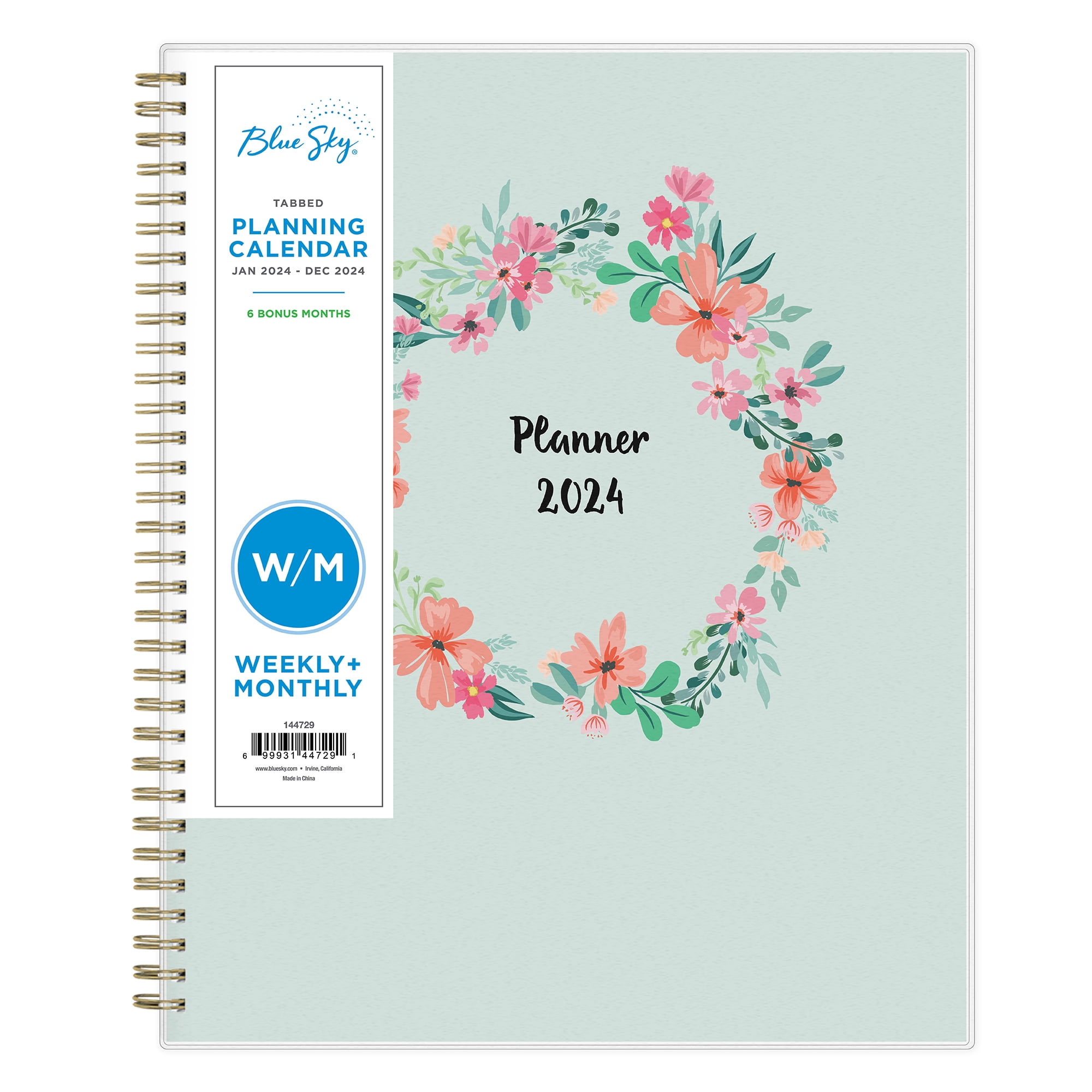 2024 weekly monthly planner, 8.5x11, by blue sky, laurel - walmart.com
