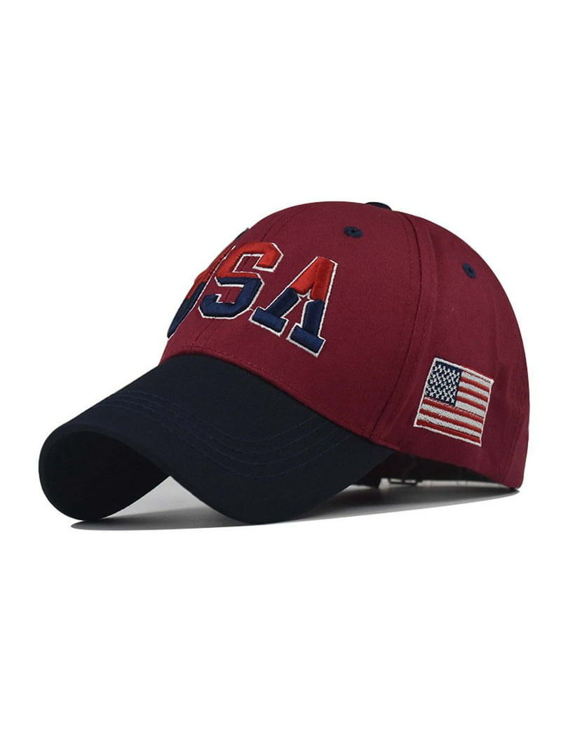Lopecy-Sta Hats for Women Deals Clearance Baseball American Flag Independence Day Washed Baseball Cap Outdoor Cap Wine - Walmart.com