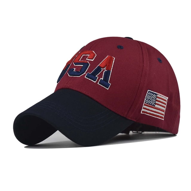 KIHOUT Baseball Cap American Flag Independence Day Washed Baseball Cap Outdoor Soft Top Cap