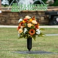 thumbnail image 3 of Sympathy Silks 24" Artificial Auburn Sunflower Cream Rose Fall Bouquet, 3 of 7