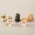 thumbnail image 2 of UDIYO 5Pcs Miniature Lucky Cat Beckoning Shape Decoration PVC Fengshui Cat Figurine Model for Garden Decor, 2 of 7