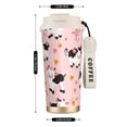 thumbnail image 3 of Stainless Steel Coffee Cup 7.7×2.6×3.5in Tapered Design Nylon Woven Wrist Strap Portable Durable Cup Bottom With Non-Slip Sticker Cute Little Cow, 3 of 8