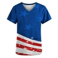 thumbnail image 4 of Titcea Women Nursing Scrub Tops Independence Day Patriotic Printed Working Uniform Short Sleeve V Neck Workwear Blouse T-shirt with Pockets, Gifts for Mom/Her, 4 of 4