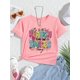 thumbnail image 1 of Camiseta con estampado gráfico "Sé la razón por la que alguien sonríe hoy" y flores de dibujos animados. Camiseta cómoda y moderna para niñas para primavera y verano. Ropa para niñas para actividade, 1 of 6