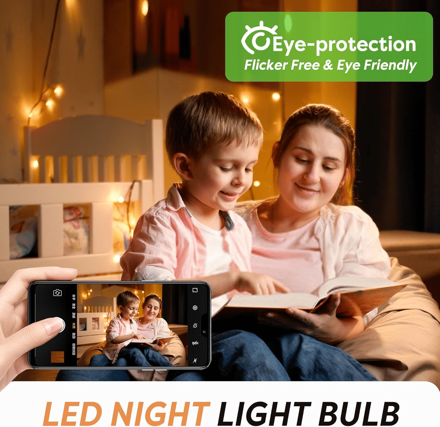 C7 LED Bulbs 0.5W, Amber Glow Night Lights, 2200K Warm Light, E12 Base, 5W Equivalent, Vintage Filament, Non-Dimmable 20Pack