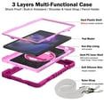 thumbnail image 3 of for Samsung Galaxy Tab S6 Lite 10.4 Inch 2024/2022/2020 (Model: SM-P620/P625/P613/P619/P610/P615/P617),Ring Kickstand Handle Wrist Armor Heavy Duty Rugged Cover+Adjustable Shoulder Strap,Rose+Pink, 3 of 8