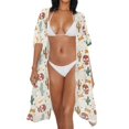 thumbnail image 4 of FKELYI Cactus Skull Star Print Kimono Cover Up for Women Summer Beach Coverup Half Sleeve Kimono Cardigan Sheer Beachwear Comfy Resort Wear for Ladies Casual Outfit, 4 of 6