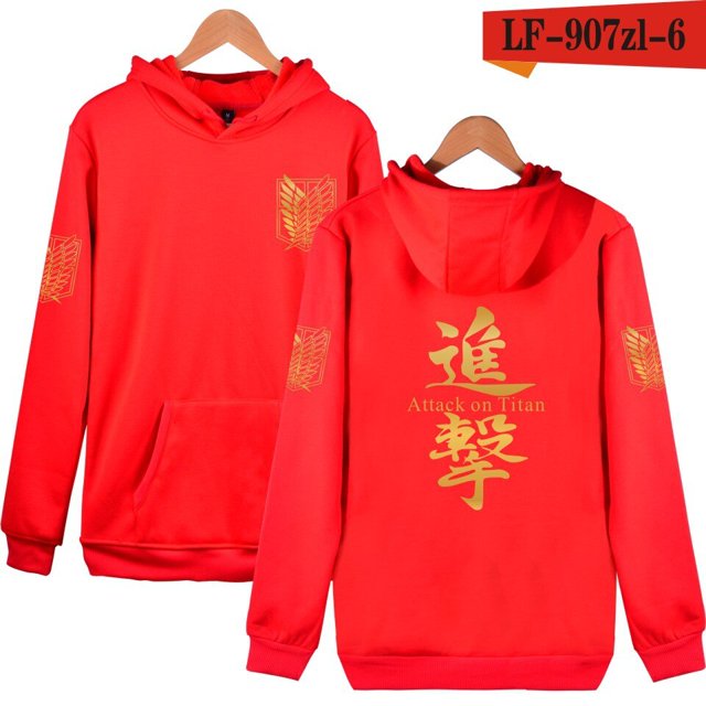 Attack on Titan Wings of Freedom Cosplay Hoodie Eren Jaeger ropa gigante hombres y mujeres amantes abrigo envío gratis rojo blancorojo 03S Deng Xun unisex