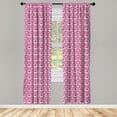 thumbnail image 5 of Ambesonne Abstract Window Curtains, Heart and Flowers Petals, Each 28" W x 84" L, Pale Pink and Magenta, 5 of 5