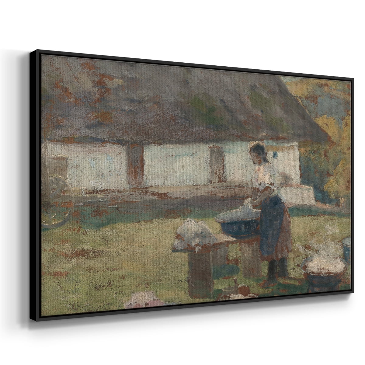 Vintage Landscape-CCCLXXV By Wexford Home Framed in Black Wood Gallery Wrapped Canvas 25 in. x 37 in.