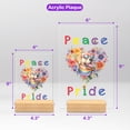 thumbnail image 5 of Peace Love Pride Golden Retriever with Rainbow Sunglasses LGBT LGBTQ+ Acrylic Plaque Sign Ashwood Base Goldens Dog Lover Gifts Idea Home Desk Decor - 01004, 5 of 5
