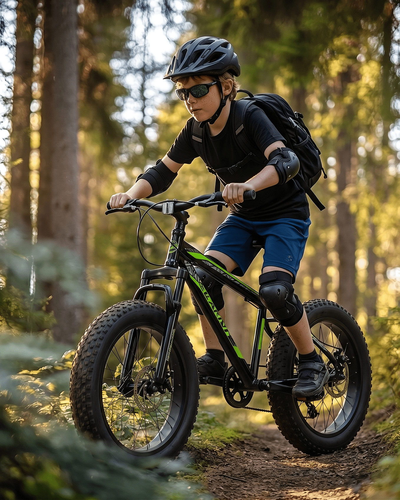20 inch Fat Tire Mountain Bike for kids and Teen, Outdoor Cycling Bike with 7-Speed for Boys Girls, High Carbon Steel Frame, Dual Disc Brake, 20x4.0 Wide Tires, Suspension Fork, Anti-Slip Bikes