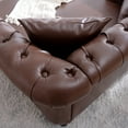 thumbnail image 6 of Chesterfield Faux Leather Sofa Chaise Lounge, Button Tufted Couch Loveseat With Nailhead Trim and Rolled Arms For Living Room Office Apartment, 6 of 14