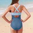 thumbnail image 5 of ibiyuan Girls One Piece Swimsuit Adjustable Strap Cute Ruffle Girls Bathing Suits Stretch Cut Out Girls Swimsuit Size 7 Hawaiian Mesh Summer Swimwear, 5 of 6