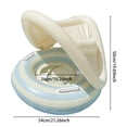 thumbnail image 3 of Baby Swimming Ring Inflatables with Detachable Canopy Sun Protection, Stripy Cartoon Float Seat with Handles for Boys Girls 40 lbs, 3 of 9
