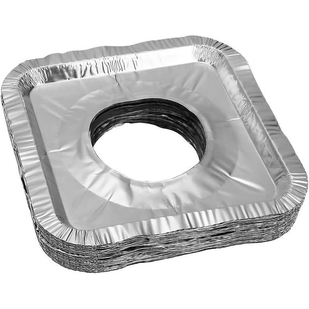 Cubiertas para quemadores de estufa, 50 piezas, cubiertas cuadradas para quemadores de estufa de gas de papel de aluminio, cubiertas desechables con revestimiento de babero más grueso para t