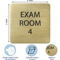 thumbnail image 3 of ADA CENTRAL SIGNS - 6" X6" Exam Room 4 Sign - ADA Compliant Tactile Graphics Grade 2 Braille Text Acrylic Wall Signs - Educational Institution Directional Assistance Test Center Door Sign for Schools, 3 of 7