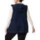 thumbnail image 3 of Chaqueta sin mangas con cremallera de mezclilla para mujer de tallas grandes Agnes Orinda, otoño, negra y azul, 1X, 3 of 6