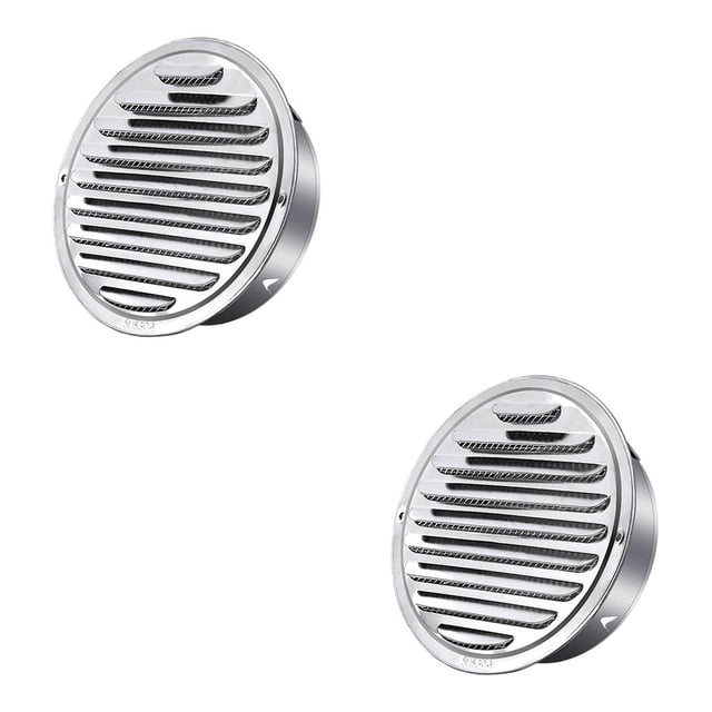 Naiovety Rejilla con persiana Rejilla de ventilación Rejillas de ventilación de aire de acero inoxidable para la pared de la casa 100 mm 2piezas 100 mm