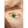 thumbnail image 2 of 9 mm Heart Shaped Green Gemstone Ring in Silver | Elegant Emerald Cut Promise Ring | Unique Anniversary Jewelry Gift Emerald Ring, Heart Shape Ring, 2 of 3