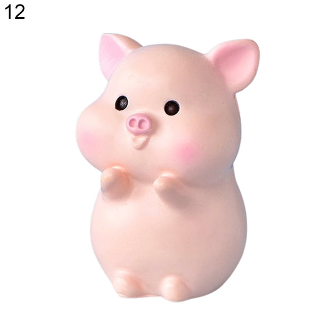 Figurine de Cochon Posture Unique Expression Drôle Poupée de Jardin de Fée Résistant à l'Usure Maison Statue de Cochon pour la Maison