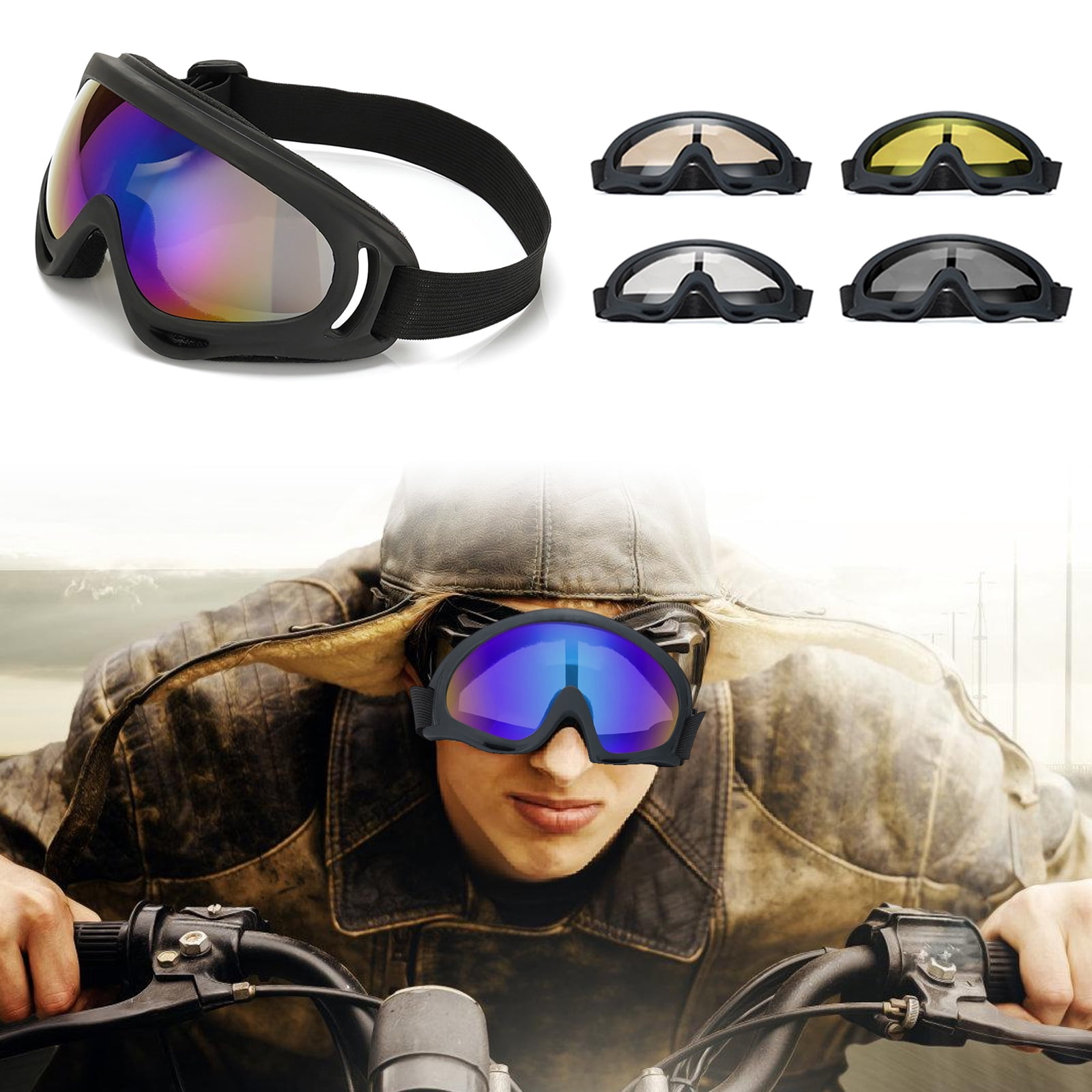 Shatterproof Safety Glasses Impacts Resistant Goggles UV400 Protective Eyewear For Skiing Motorcross Airsoft Enthusiasts