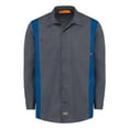 thumbnail image 2 of Dickies Occupational Workwear LL524DNSM S Polyester/Cotton Men's Long Sleeve Industrial Color Block Shirt, Small, Dark Navy/Smoke, 2 of 3