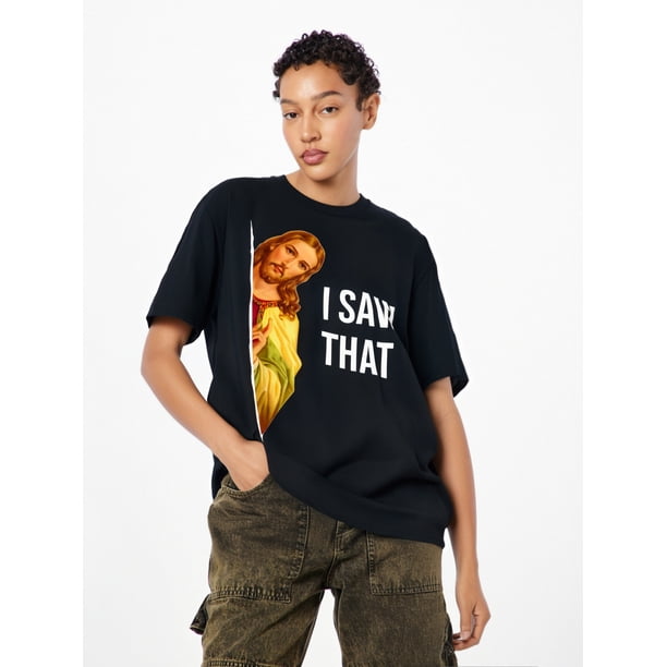 Funny Jesus Print T Shirt, s for Men, Casual Short Sleeve T-shirt for Summer Tee For Adult, Men, Women, Teen, Teenager, Adolescent,Youth