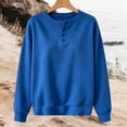 thumbnail image 4 of Sevevn Women's Henley Half Button Fleece Loose Long Sleeve Pullover Sweatshirt Fall Winter, 4 of 5