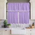 thumbnail image 2 of Minimalist Solid Color Curtain Valances Set Pure Lavender Purple Simple Kitchen Curtains 36&nbsp;inch Length Rod Pocket Valance and Tiers 3 Piece Set Small Bedroom Bathroom Laundry Decor, 2 of 9