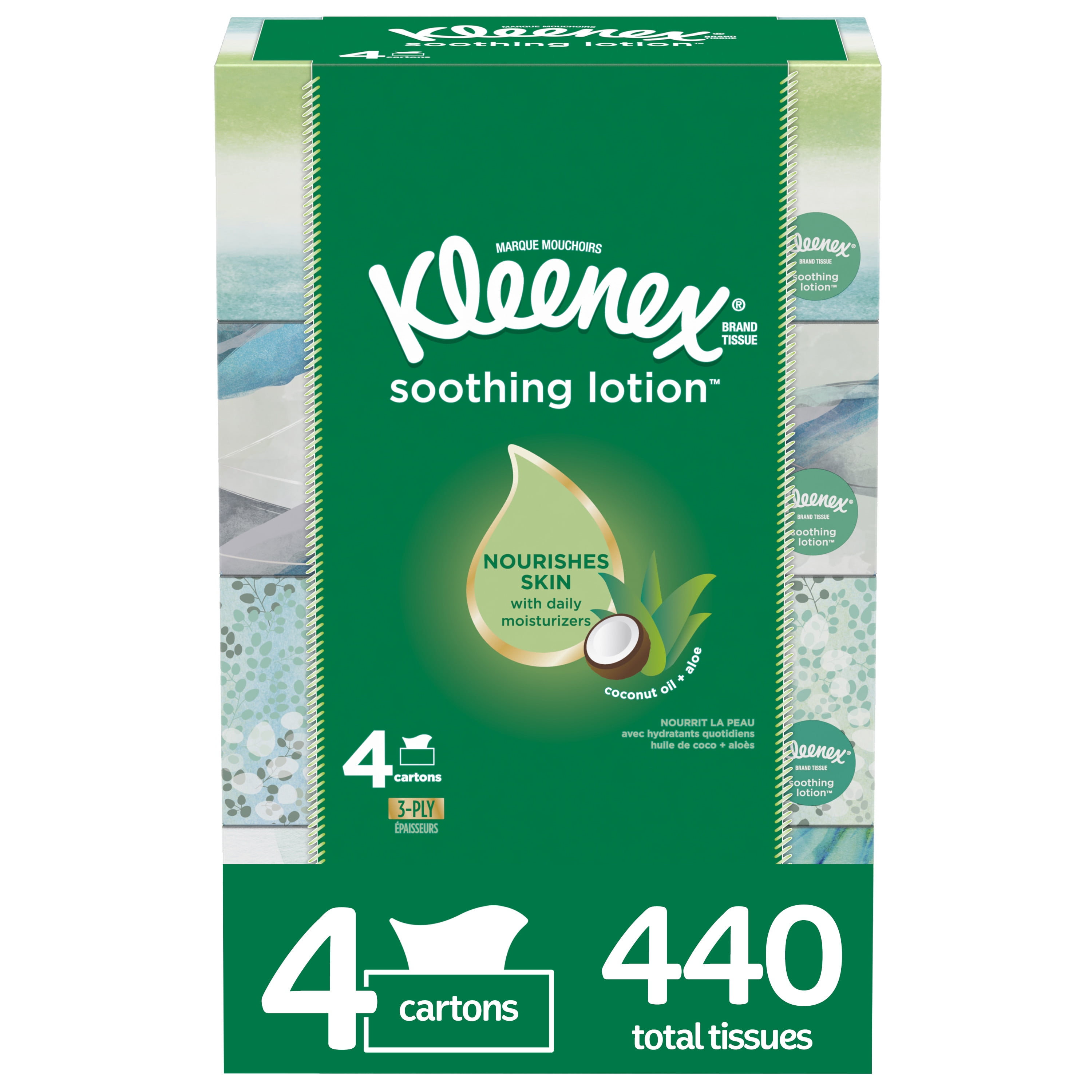 Kleenex Soothing Lotion Facial Tissues with Coconut Oil, Aloe & Vitamin