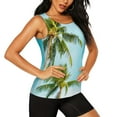 thumbnail image 2 of PAYOHTO Summer Tank Tops for Women Beautiful Coconut Palm Tree on Sky Workout Sleeveless Shirts, 2 of 8