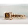 thumbnail image 4 of Silver & Stone Jewels Princess Cut Brown CZ Engagement Ring 14K Rose Gold Finish Promise Ring Handmade Proposal & Anniversary Gift for Her, 4 of 5