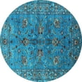 thumbnail image 1 of Ahgly Company Indoor Round Oriental Light Blue Industrial Area Rugs, 3' Round, 1 of 4