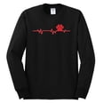 thumbnail image 3 of Dog Heartbeat | Paw Print EKG Lifeline | Veterinarian Vet Tech Dog Lover Mens Long Sleeve Shirt, Black, X-Large, 3 of 5