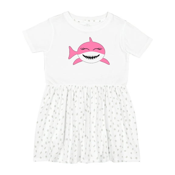 Inktastic Cute Pink Shark Girls Toddler Dress