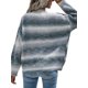 thumbnail image 5 of VISgogo Suéteres de cuello redondo para mujer, blusas de punto sueltas con estampado de teñido anudado de bloque de color de manga larga VISgogo  moda, 5 of 9