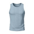 thumbnail image 4 of BVnarty Men's Solid Color Crew Neck Sleeveless Tank Top with Chest Pocket Detail Casual Summer Daily Wear Gym Workout Breathable Top Light Blue L, 4 of 7