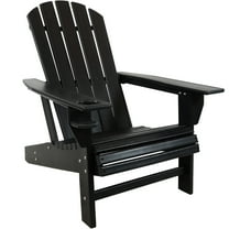 Sunnydaze Lake-Style All-Weather Plastic Adirondack Chair - Black