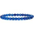 thumbnail image 1 of Bracelet Extensible en Perles Rondes de Pierre Précieuse Agate Bleue Naturelle Facettée 6mm 7 Pouces Unisexe, 1 of 4